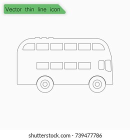 Bus sign. Vector. Line icon on white background.