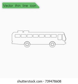 Bus sign. Vector. Line icon on white background.