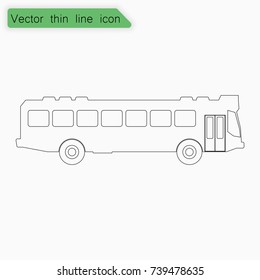 Bus sign. Vector. Line icon on white background.