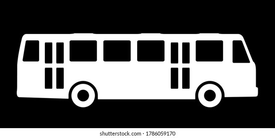 Bus die Silhouette auf dunklem Hintergrund.