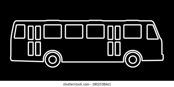 Bus the silhouette on a dark background.