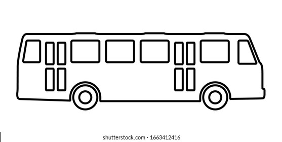Bus silhouette on a white background. Vector illustration.