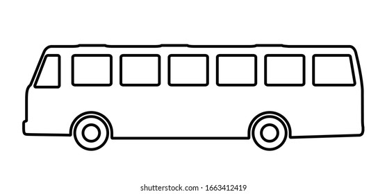 Bus Silhouette On White Background Vector Stock Vector (Royalty Free ...