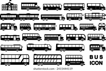Icono simple vector de silueta de bus adecuado para la producción de diseño
