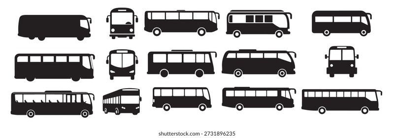 bus silhouette white background vector illustration