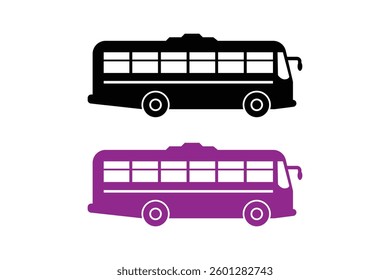 Bus silhouettes vector with white background