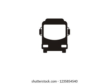 bus simple icon, front view