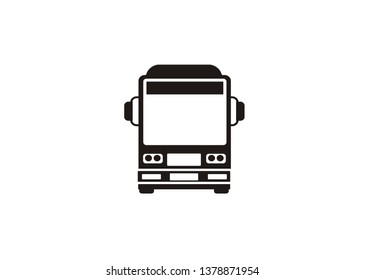 bus simple icon, front view
