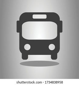 Bus einfache Ikone mit Schatten. Flachdesign