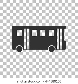Bus simple sign. Dark gray icon on transparent background.