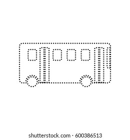Bus simple sign. Vector. Black dotted icon on white background. Isolated.