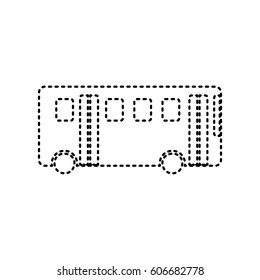 Bus simple sign. Vector. Black dashed icon on white background. Isolated.