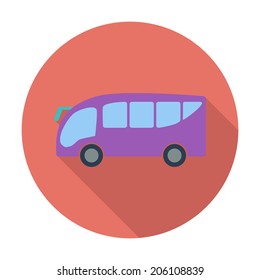 Bus. Single flat color icon. Vector illustration.