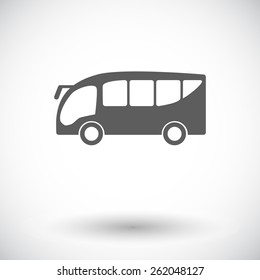 Bus. Single flat icon on white background. Vector illustration.