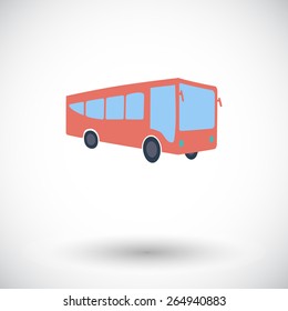 Bus. Single flat icon on white background. Vector illustration.