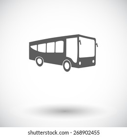 Bus. Single flat icon on white background. Vector illustration.