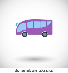 Bus. Single flat icon on white background. Vector illustration.