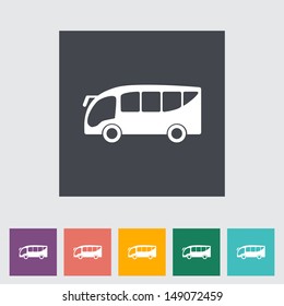 Bus. Single flat  icon. Vector illustration.