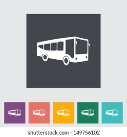 Bus. Single flat  icon. Vector illustration.