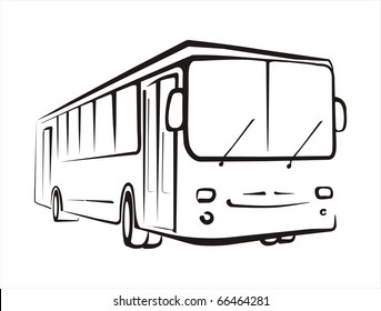 Bus Sketch Isolated Illustration Oi Black Stock Vector (Royalty Free ...