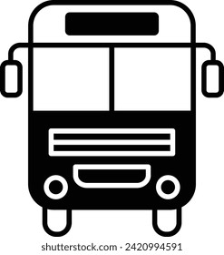 Bus solid glyph vector illustration