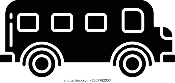 Bus solid glyph vector illustration