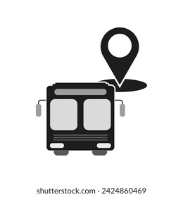 Symbol für die Position des Busstands. Adresssymbol. Vektorgrafik. EPS 10.