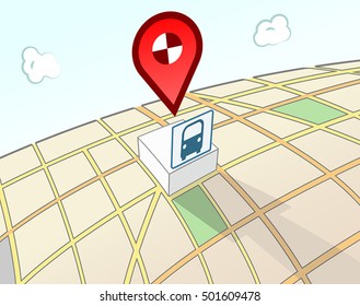 Bus Station 3D Location Sign