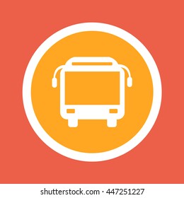 Bus station flat cartoon icon illustration