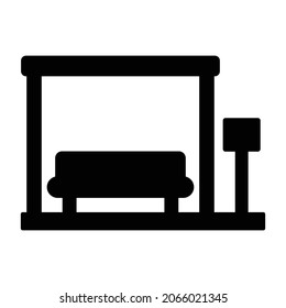 Bus station Glyph Style vector icon which can easily modify or edit 