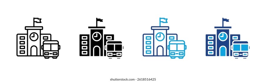 Bus Station Icon Element For Design