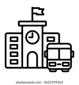Elemento De Ícone Da Estação De Ônibus Para Design