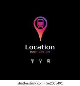 bus station icon. location icon for map