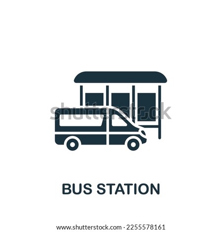 Bus station icon. Monochrome simple sign from airport elements collection. Bus station icon for logo, templates, web design and infographics.