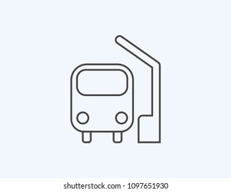 bus station icon on white background