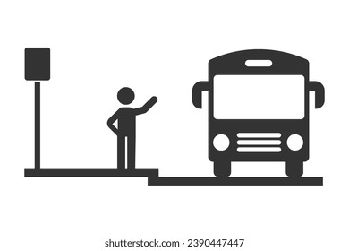 Bus station icon. Transport symbol vector ilustration