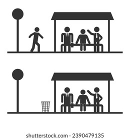 Bus station icon. Transport symbol vector ilustration