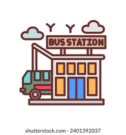 Bus Station icon in vector. Illustration