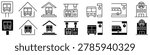 Bus station icon vector set. Depot Illustration sign collection. Bus stop symbol. Bus logo.