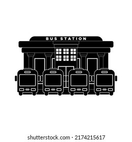 bus station icon, bus station vector sign symbol