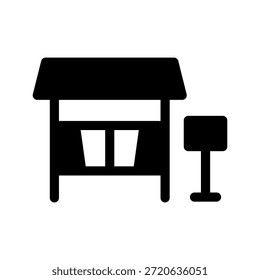 Ilustración de diseño de símbolo de Vector de icono de estación de autobús