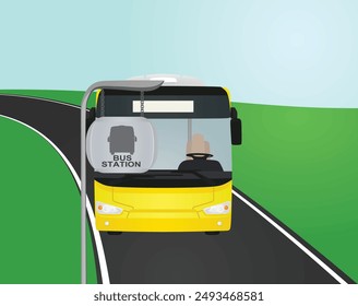 Bus station isolated. vector illustration