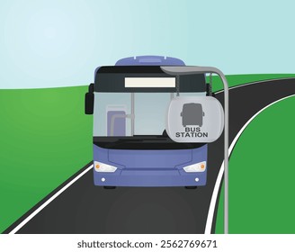 Bus station isolated. vector illustration