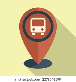 Bus station location icon flat vector. Airport transfer. Hotel traffic