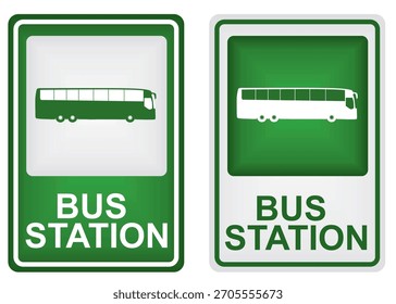 Señal de la estación de autobuses. Ilustración vectorial	