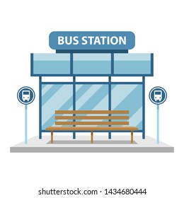Bus station vector design illustration isolated on white background