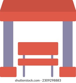 Bus Station Vector Icon Flat Style