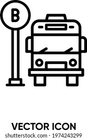 Bus station vector icon. Modern, simple flat vector illustration for website or mobile app. Bus station symbol, logo illustration. Pixel perfect vector graphics	