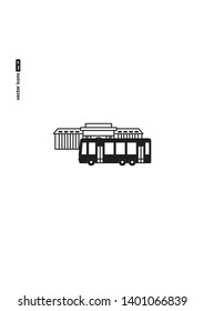 Bus station - vector icon on white background. Symbol for web, infographics, print design and mobile UX/UI kit. Vector illustration, EPS10.