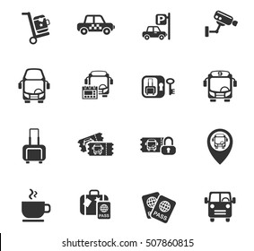 bus station web icons for user interface design